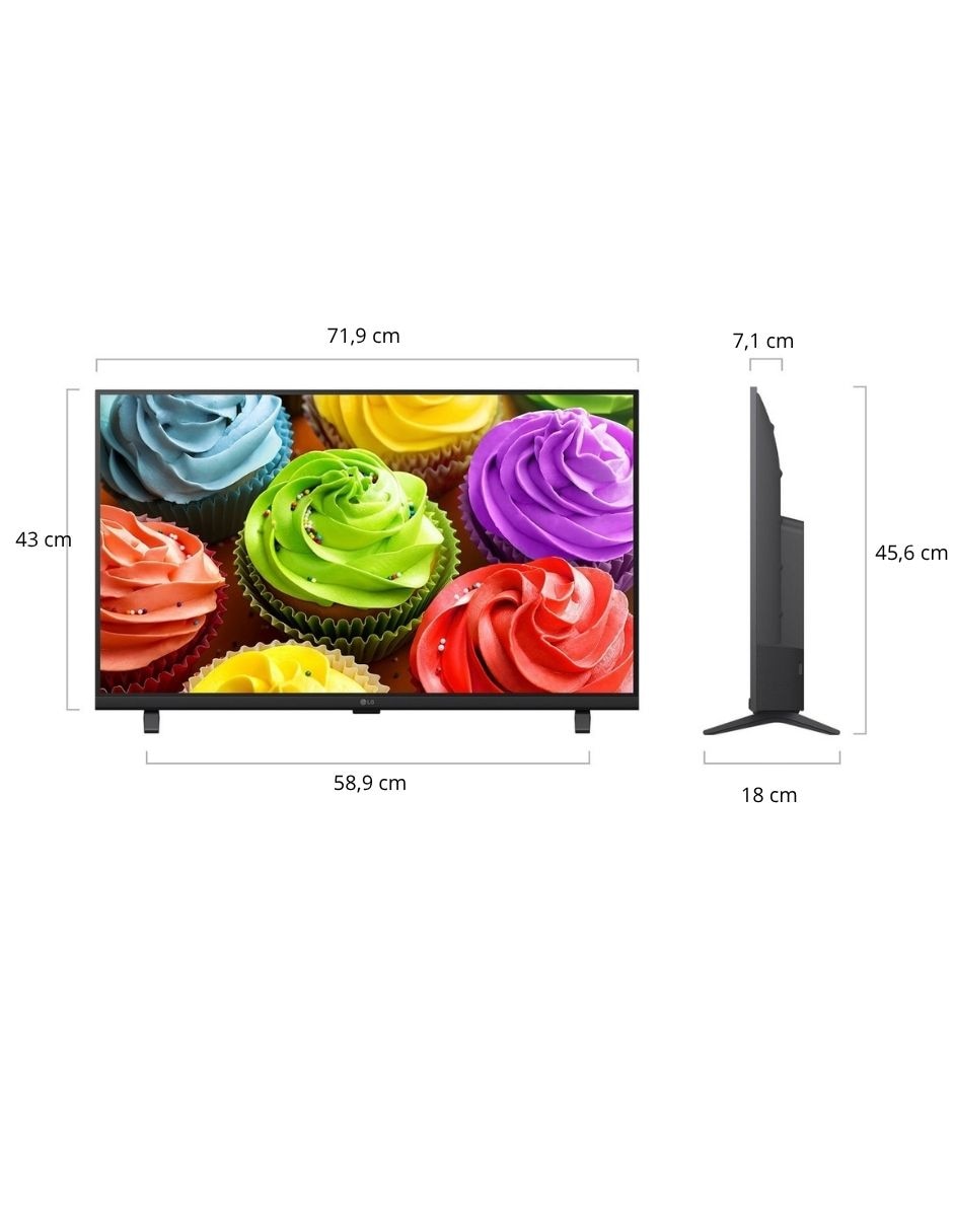 Pantalla Smart TV LED de 32 pulgadas HD 32LB660BPSB con WebOS con AI Sound 10