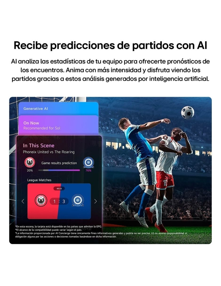 Pantalla Smart TV LED de 32 pulgadas HD 32LB660BPSB con WebOS con AI Sound 7
