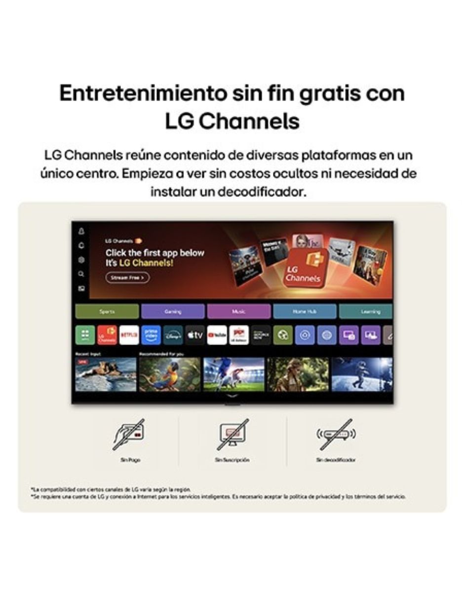 Pantalla Smart TV NanoCell de 43 pulgadas 4K/UHD 43NU800BPSC con WebOS con AI Sound 7