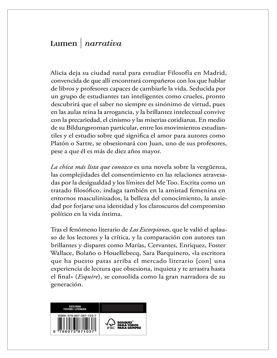 Libro la chica más lista que conozco de sara barquinero 2