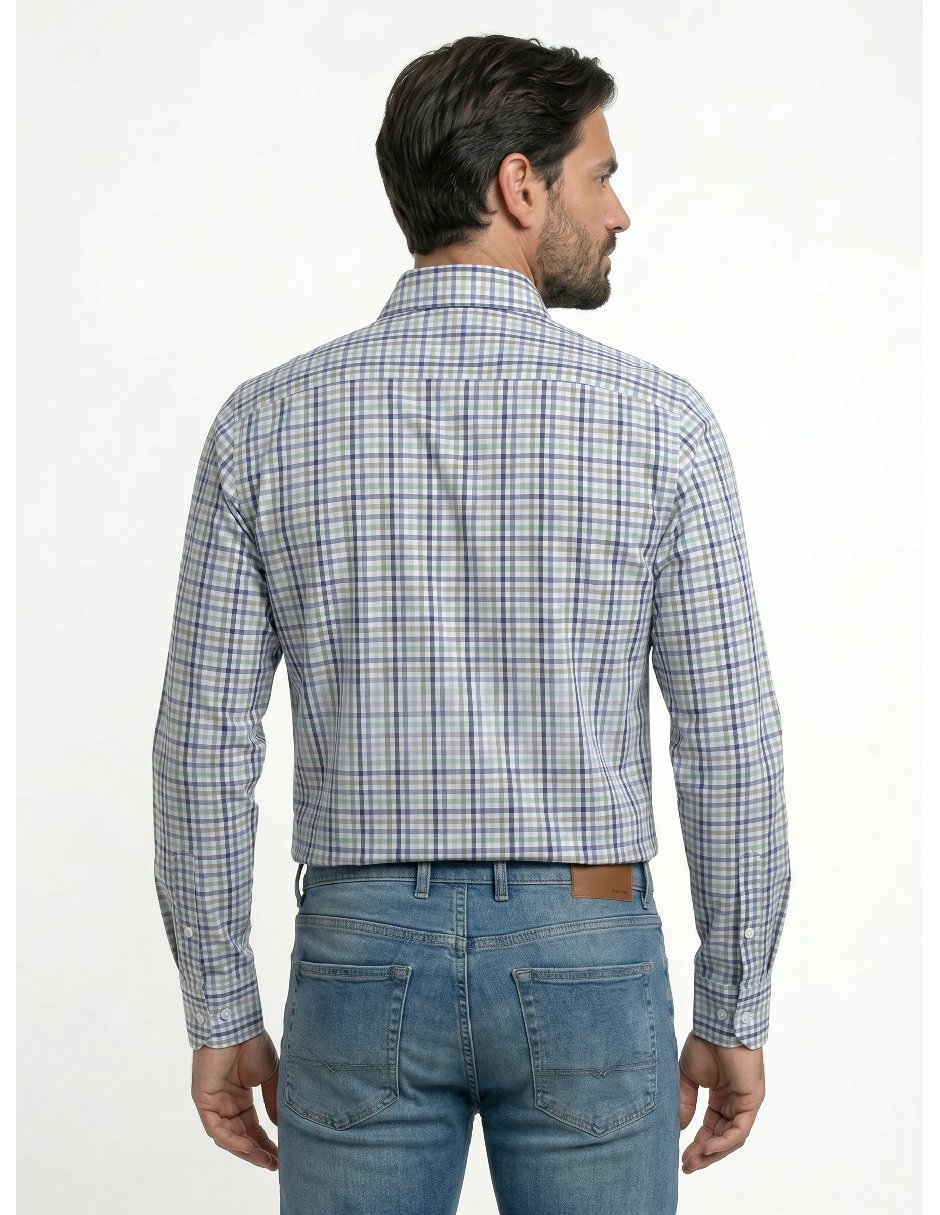 Camisa casual manga larga para hombre 2