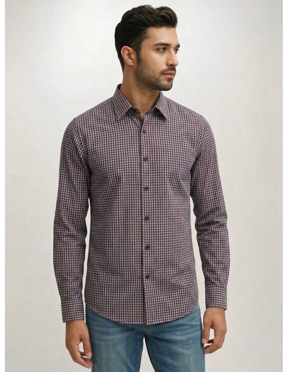 Camisa casual manga larga para hombre 1
