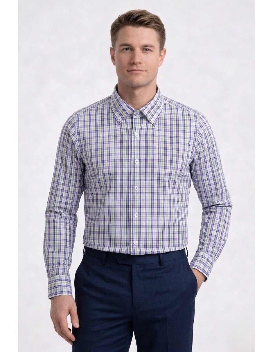Camisa casual manga larga para hombre