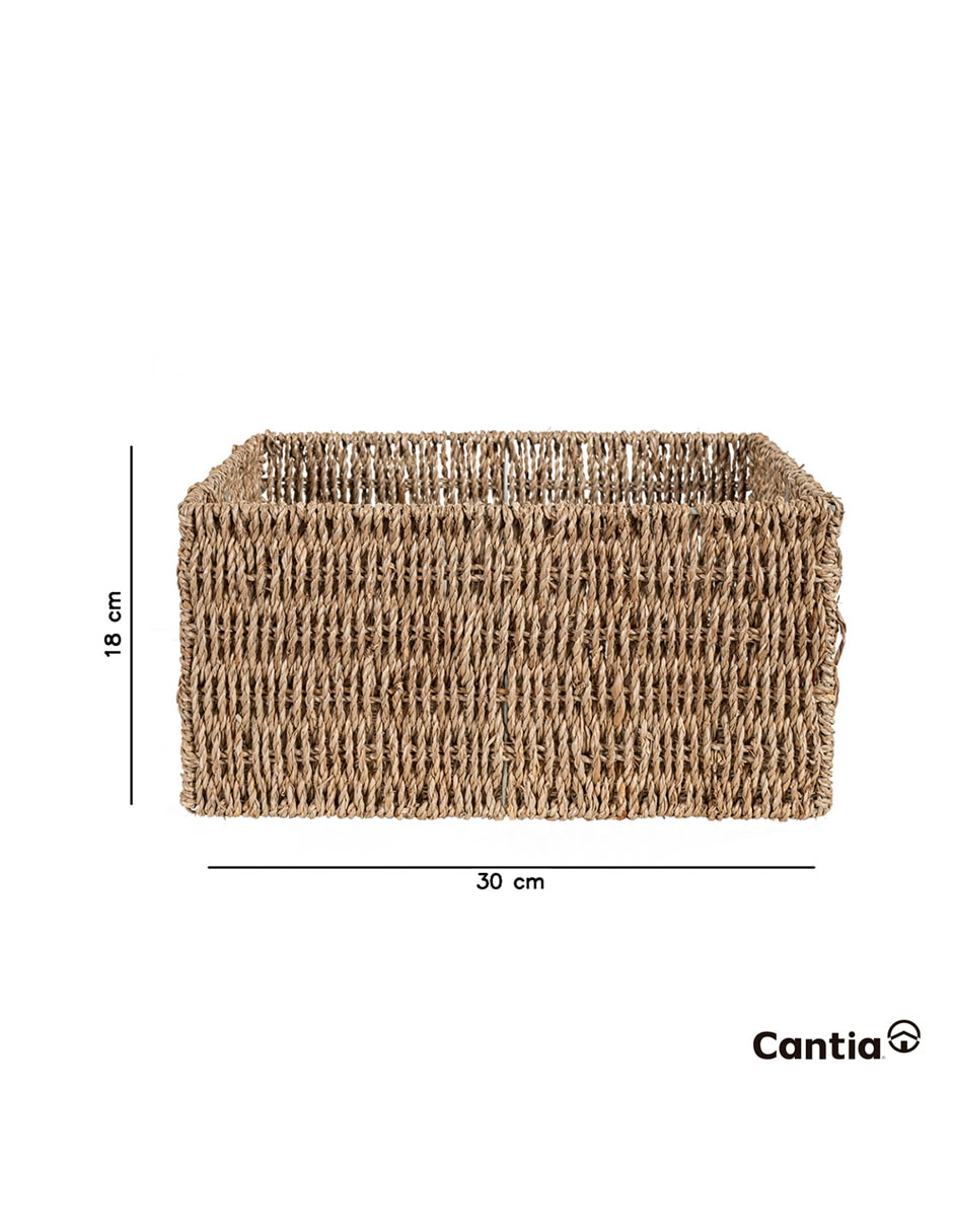 Canasta con forma de rectangular Selene de hierbas marinas 5