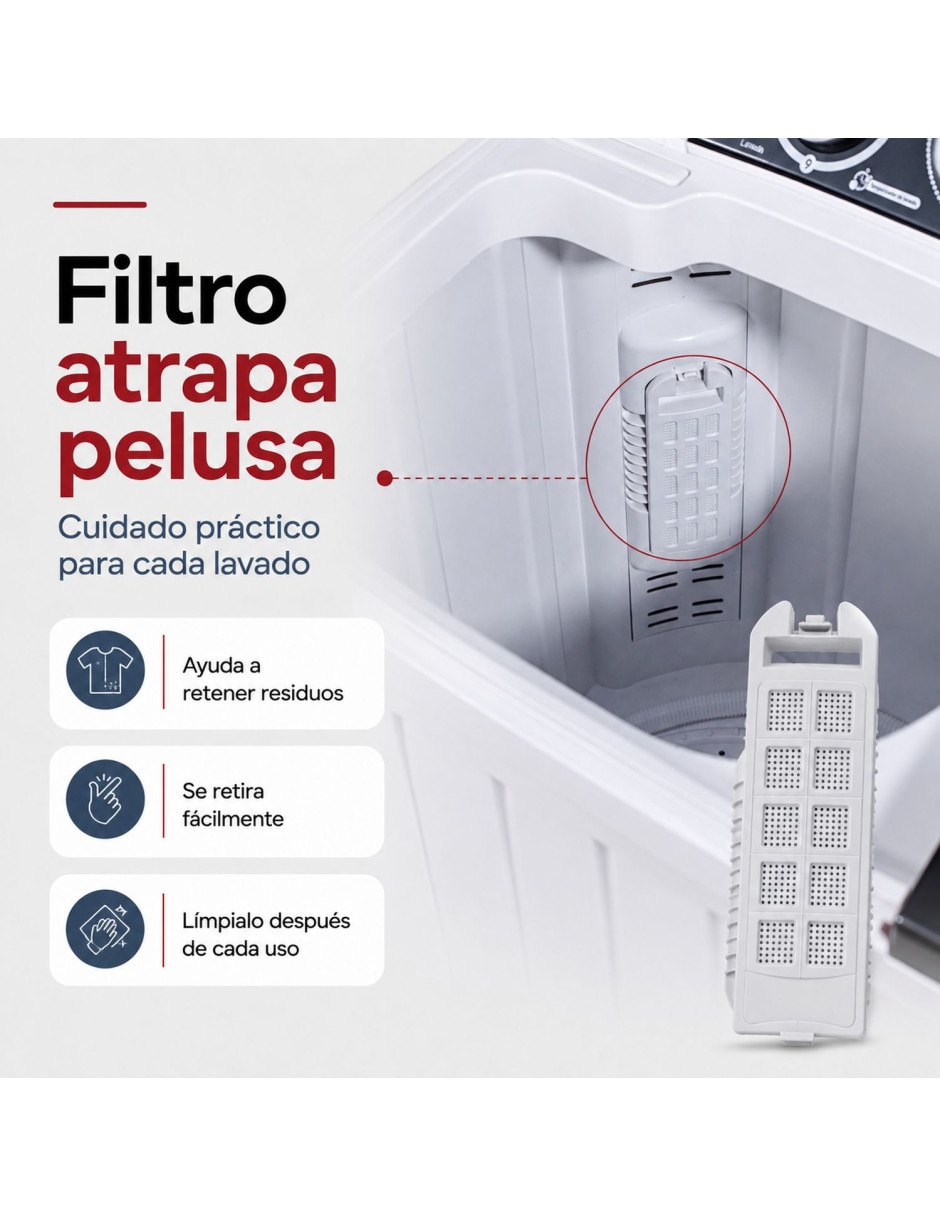 Lavadora semiautomática carga superior mkz-lavadora11kg 6