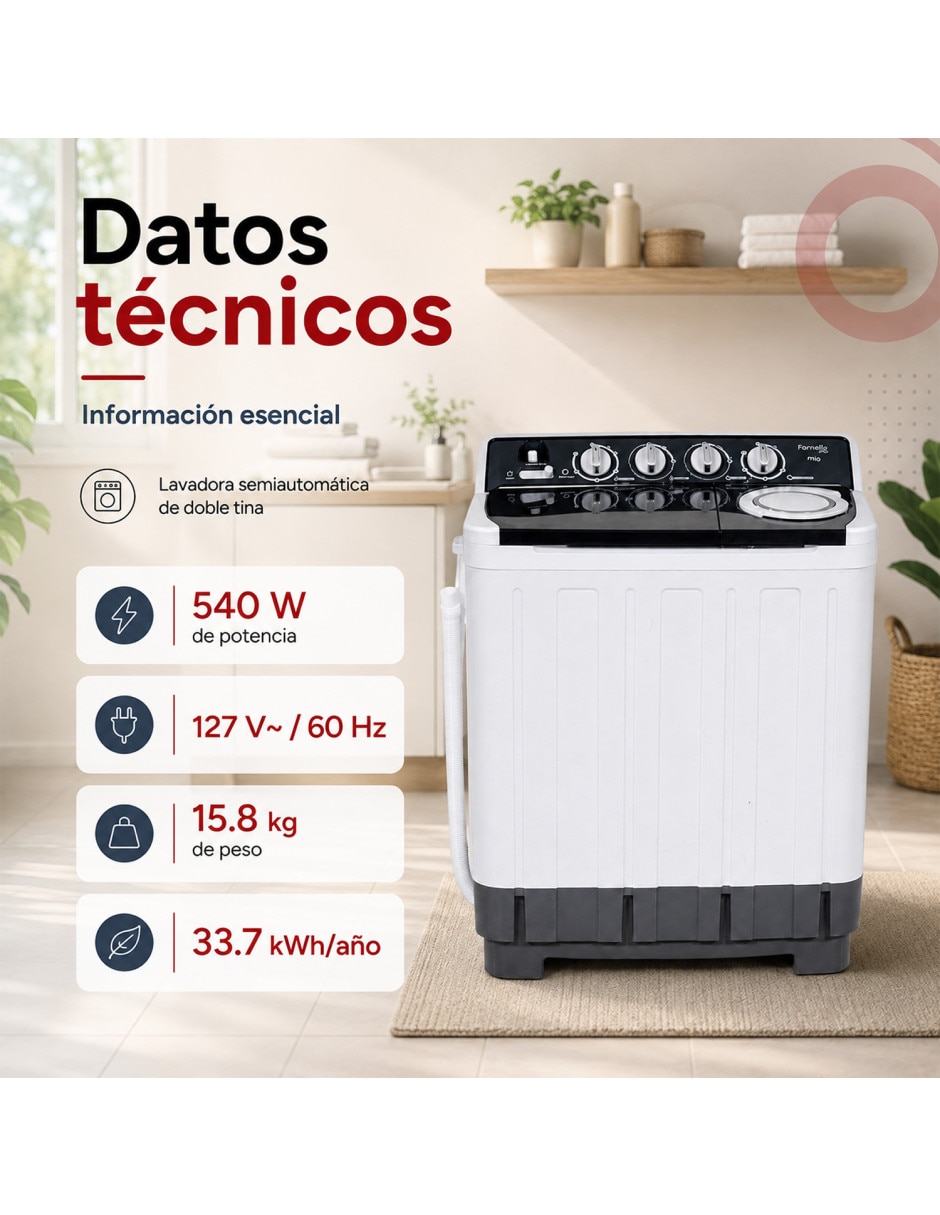 Lavadora semiautomática carga superior mkz-lavadora11kg