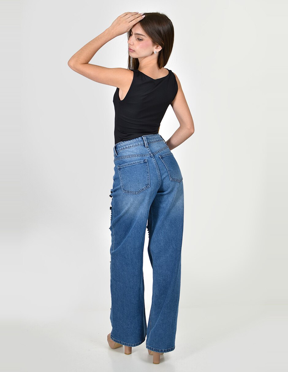 Jeans wide leg j-ch-zh-0217-medio-tr para mujer 3
