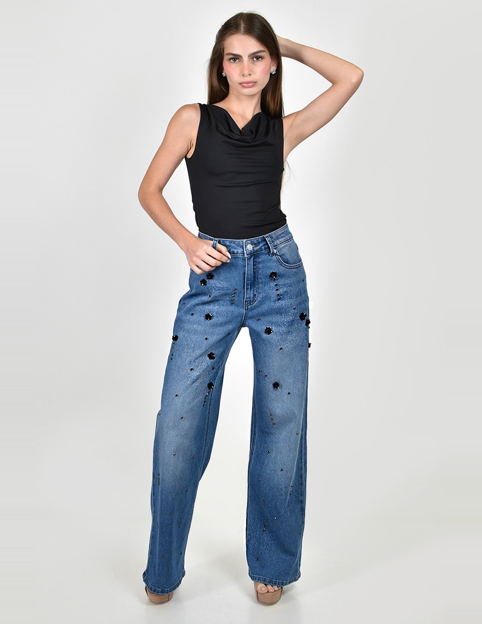 Jeans wide leg j-ch-zh-0217-medio-tr para mujer 5