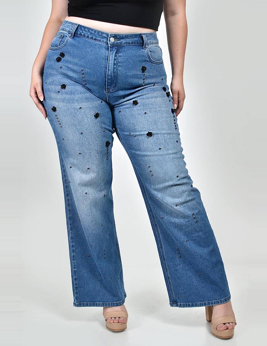 Jeans wide leg j-ch-zh-0217-medio para mujer