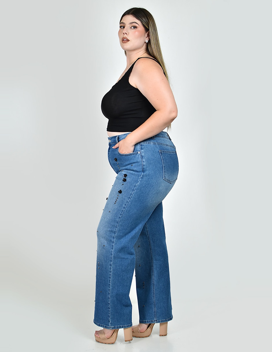 Jeans wide leg j-ch-zh-0217-medio para mujer 2