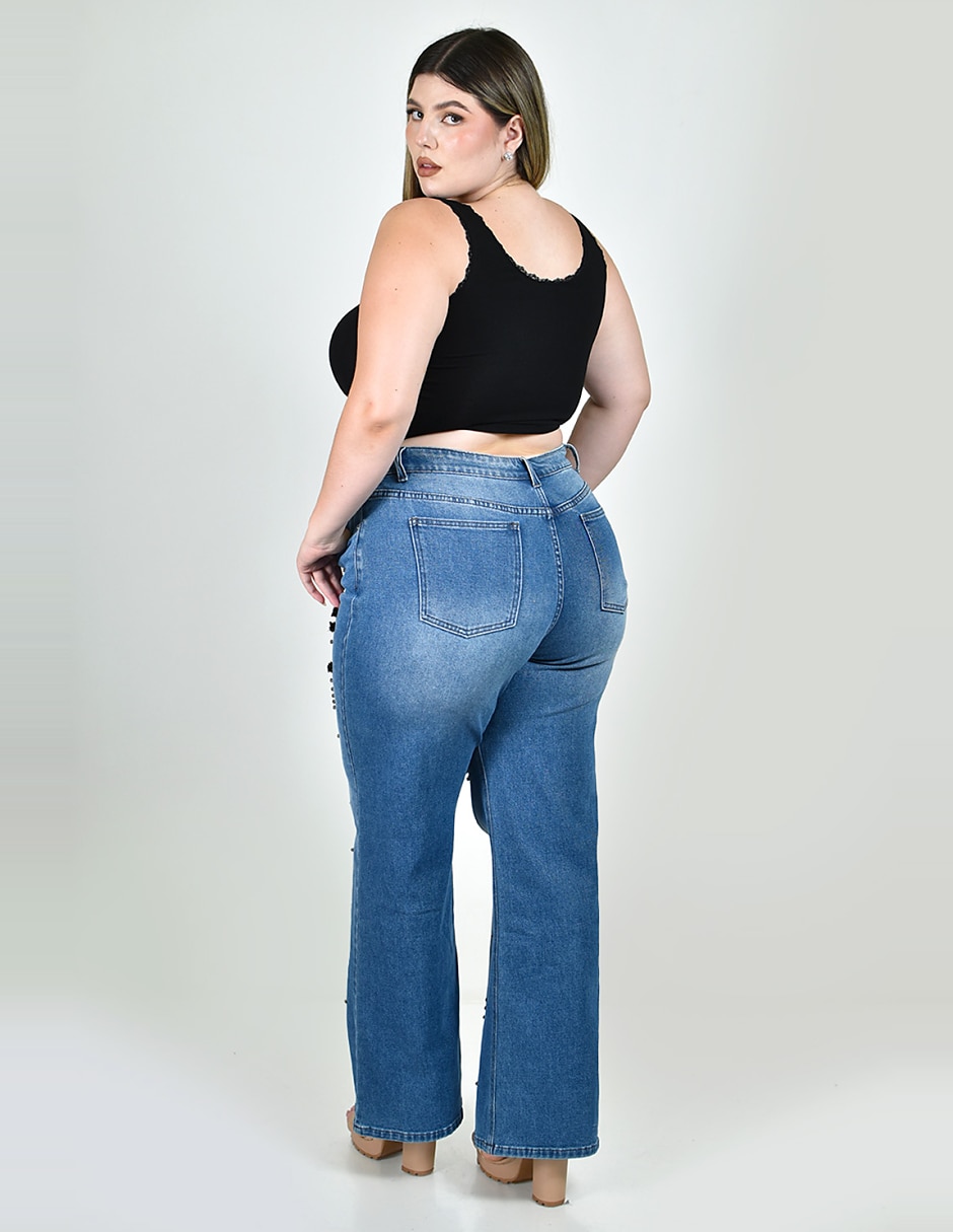 Jeans wide leg j-ch-zh-0217-medio para mujer 3