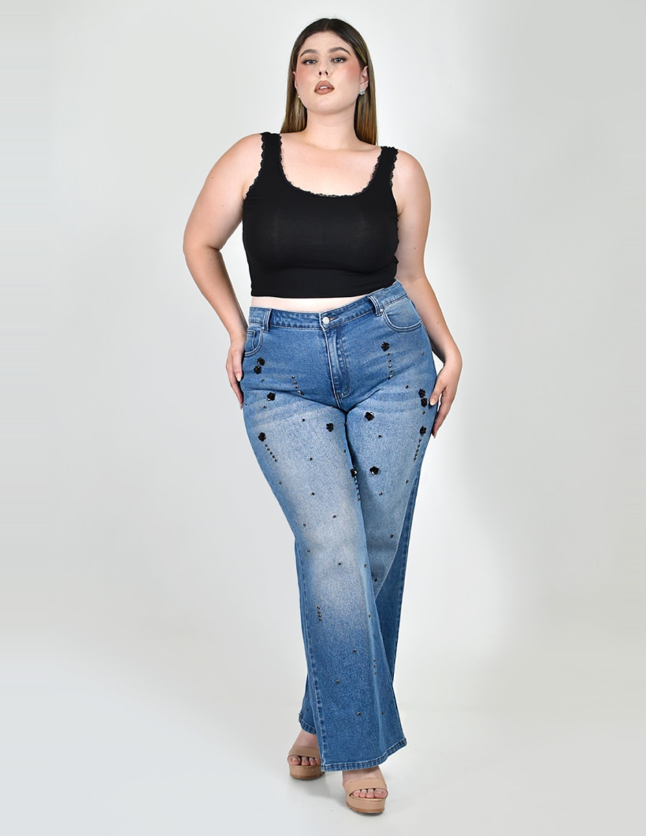 Jeans wide leg j-ch-zh-0217-medio para mujer 5