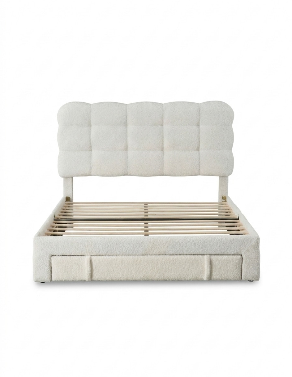 Cama de madera y tela Cama de madera y tela