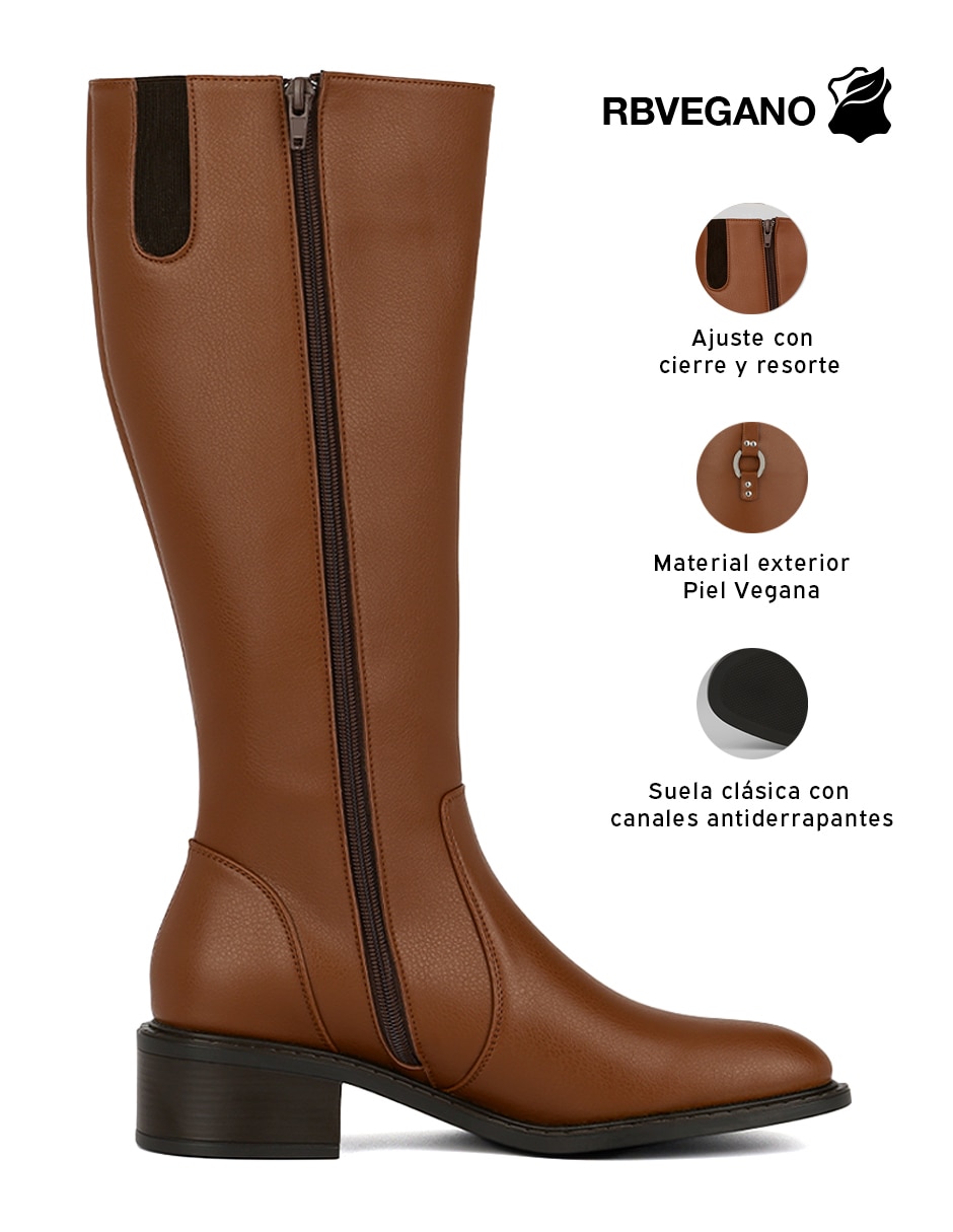 Bota abajo de la rodilla rbcollection de piel para mujer 4