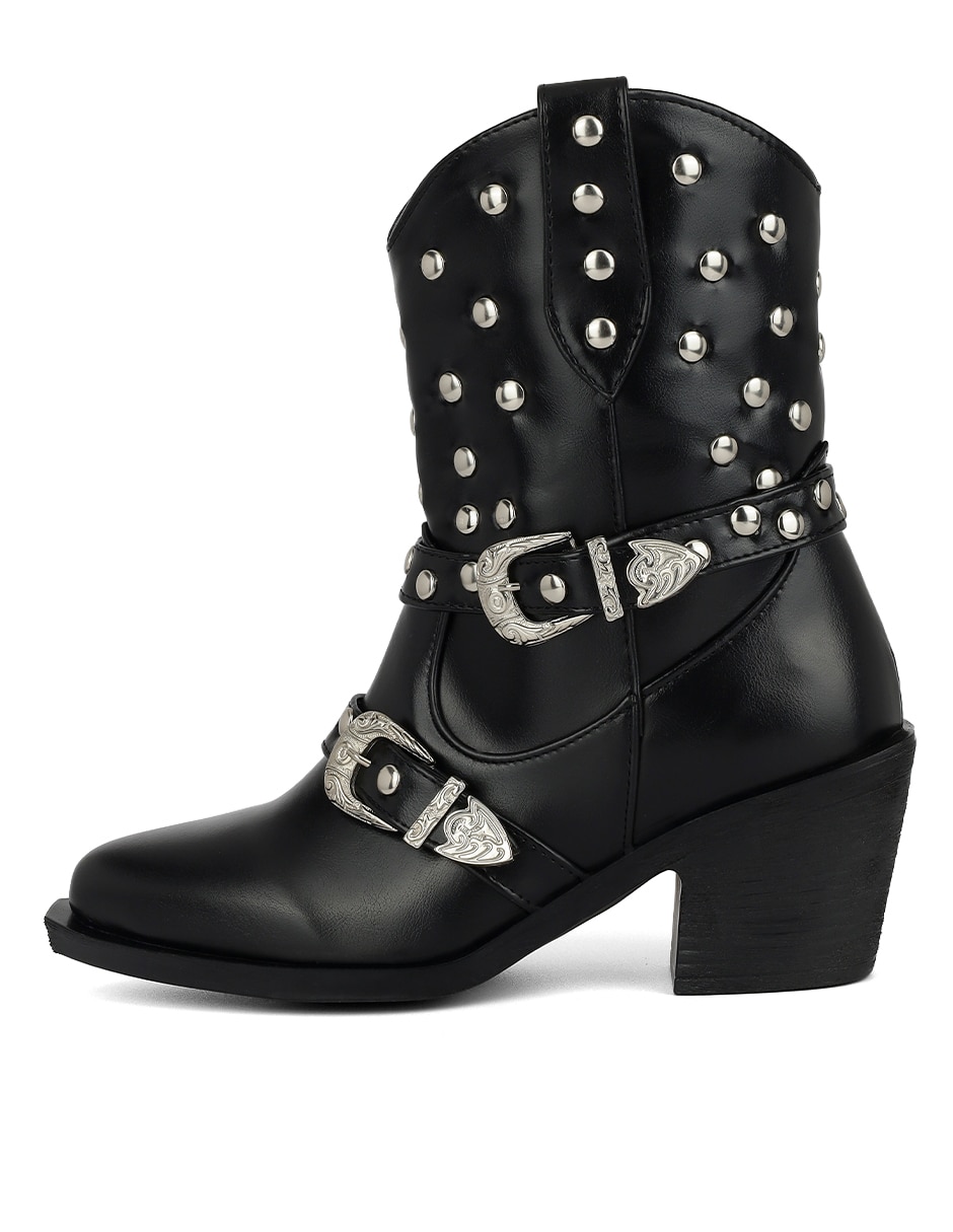 Bota cowboy arriba del tobillo de piel para mujer Bota cowboy arriba del tobillo de piel para mujer