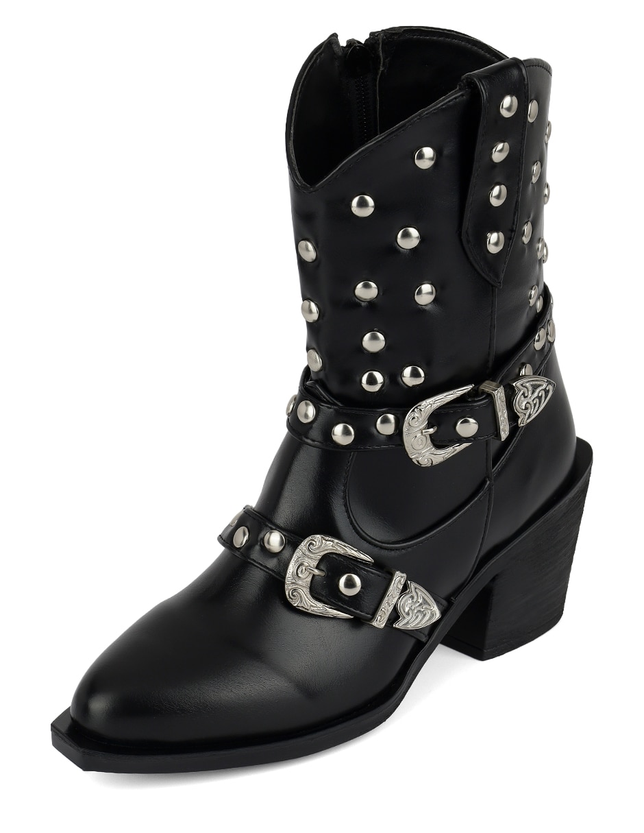 Bota cowboy arriba del tobillo de piel para mujer 8