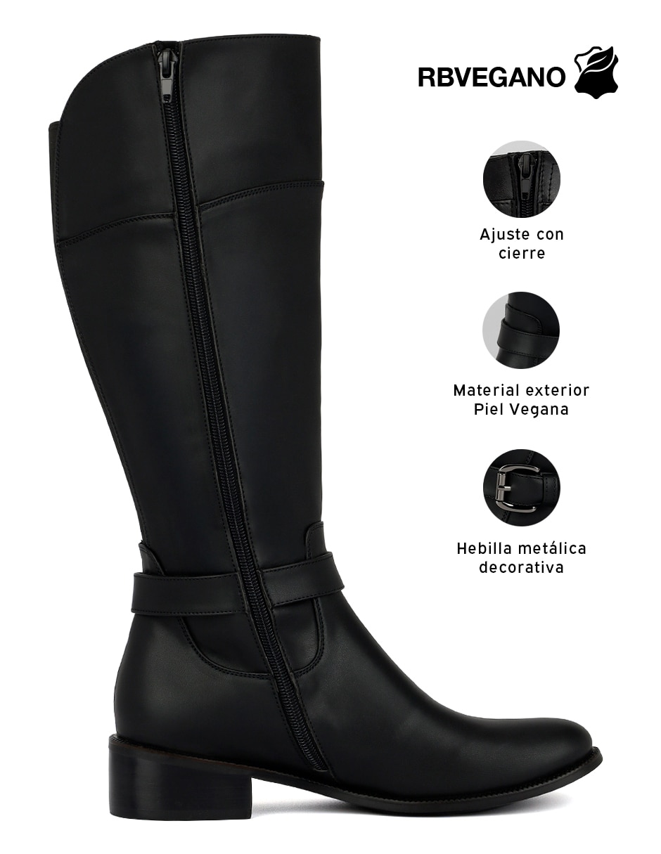 Bota abajo de la rodilla de piel para mujer