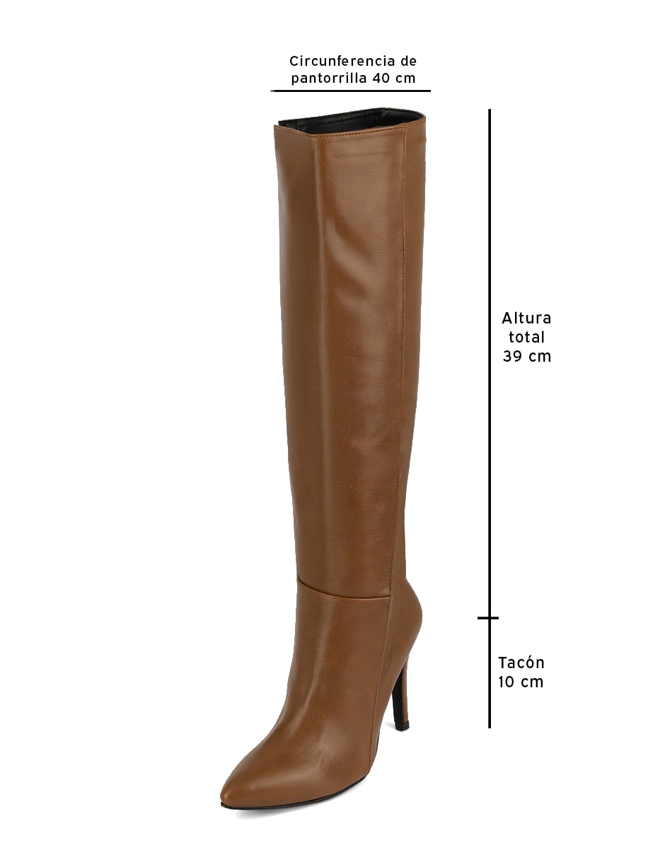 Bota abajo de la rodilla de piel para mujer 2