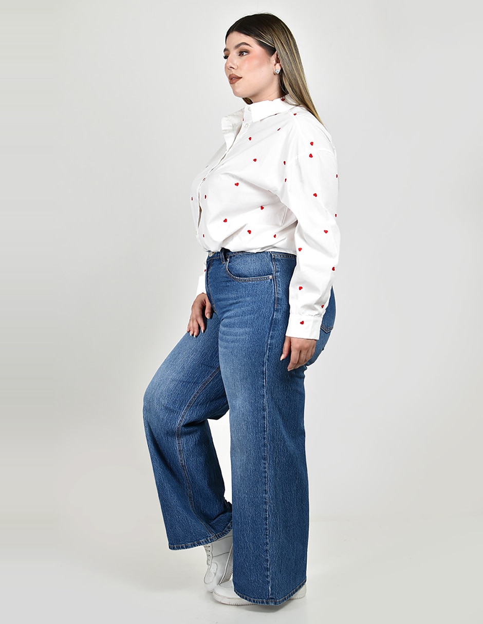 Jeans wide leg j-ch-zh-0218-denim para mujer 2