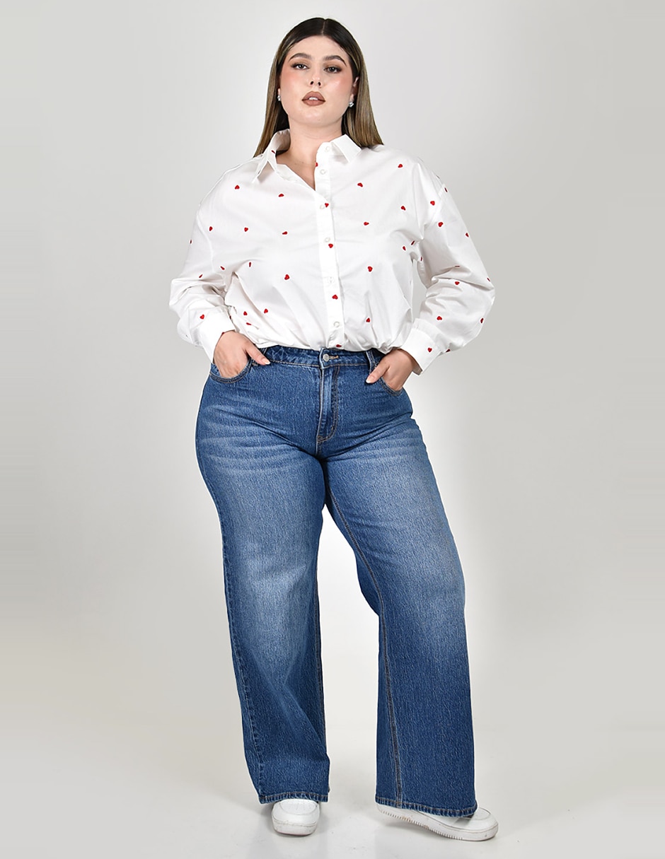 Jeans wide leg j-ch-zh-0218-denim para mujer 5
