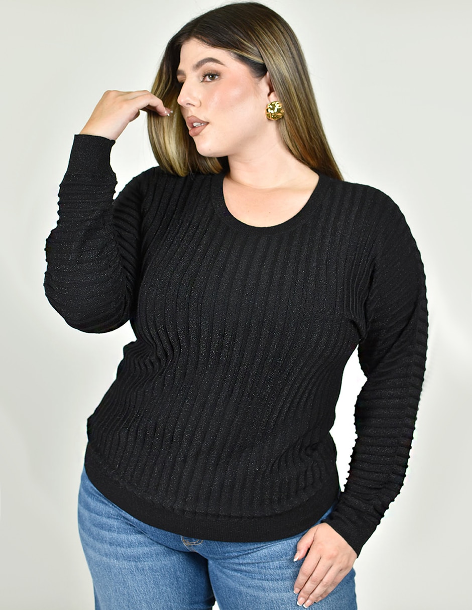 Suéter cuello redondo para mujer