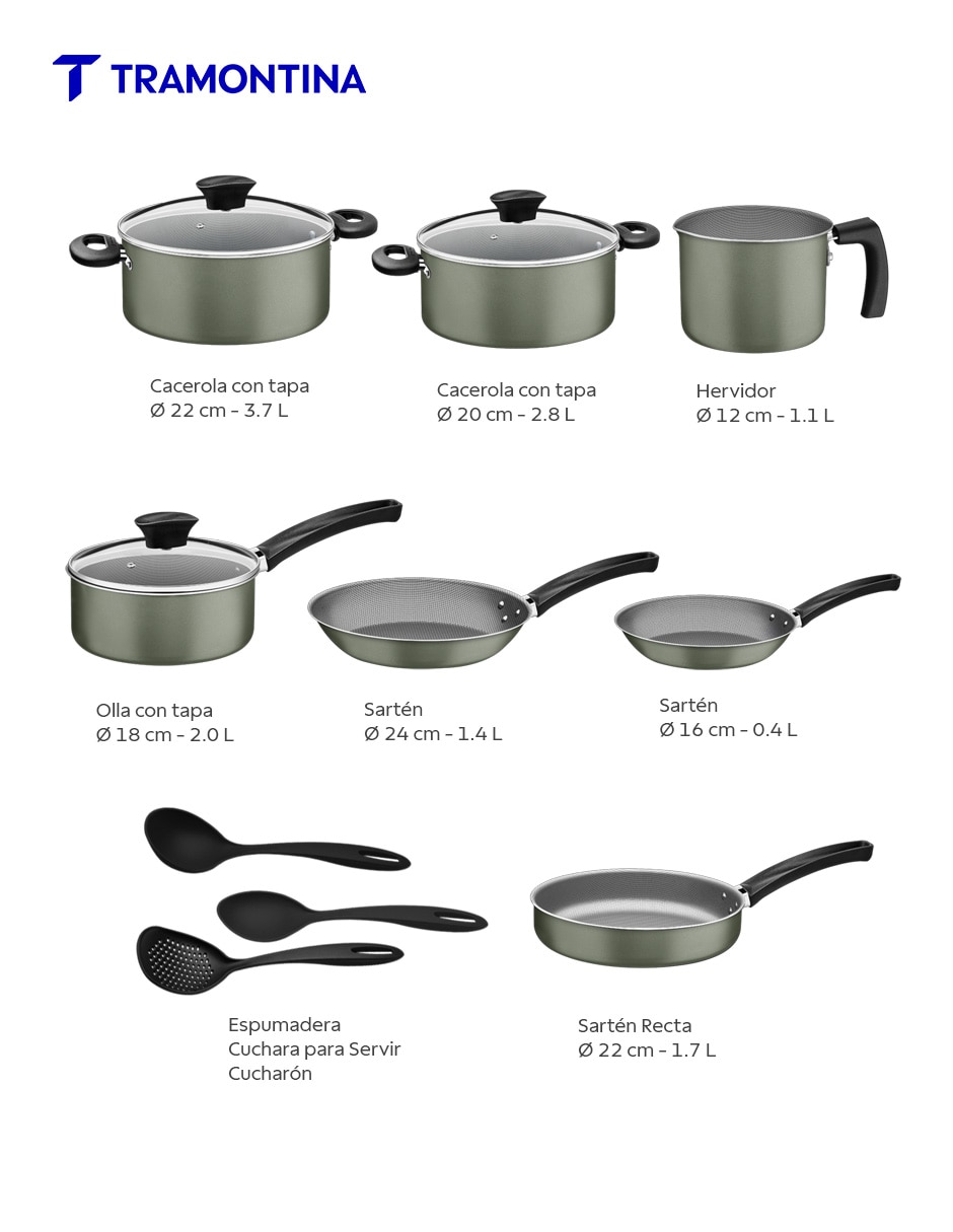 Batería de cocina de aluminio antiadherente starflon max 13 piezas 8