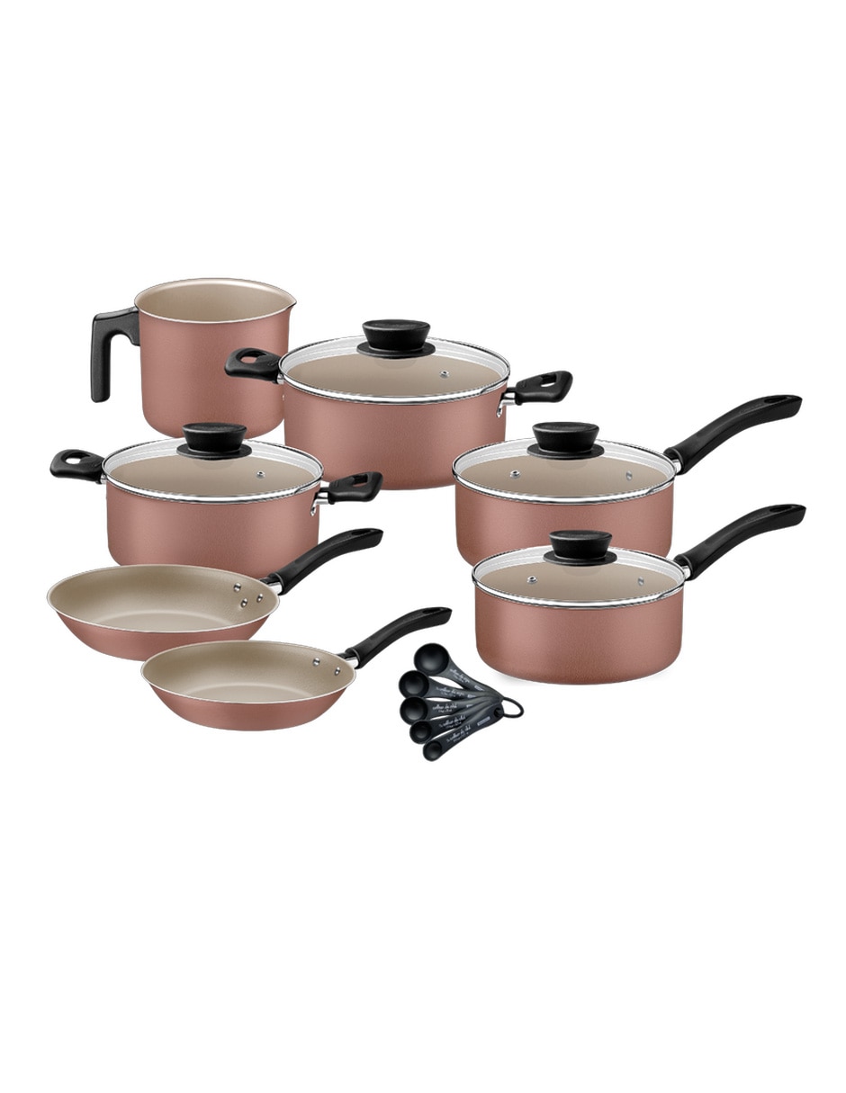 Batería de cocina de aluminio antiadherente starflon max 16 piezas