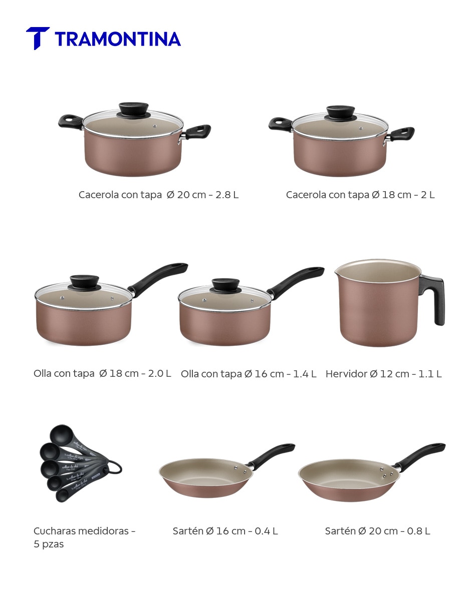 Batería de cocina de aluminio antiadherente starflon max 16 piezas 8