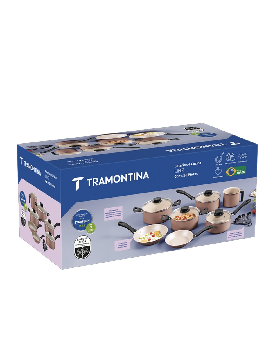 Batería de cocina de aluminio antiadherente starflon max 16 piezas 7