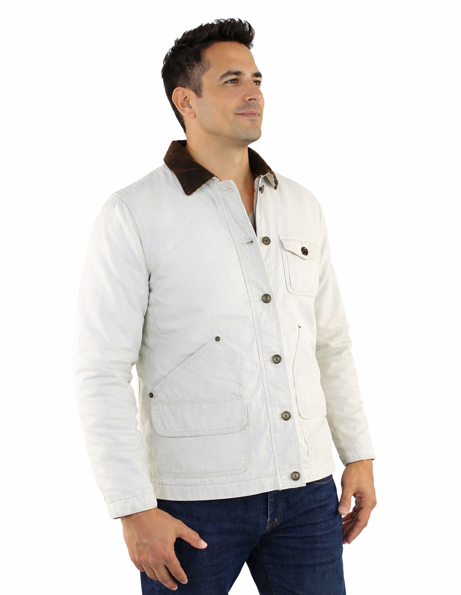 Chamarra casual de algodón con bolsillos para hombre 7
