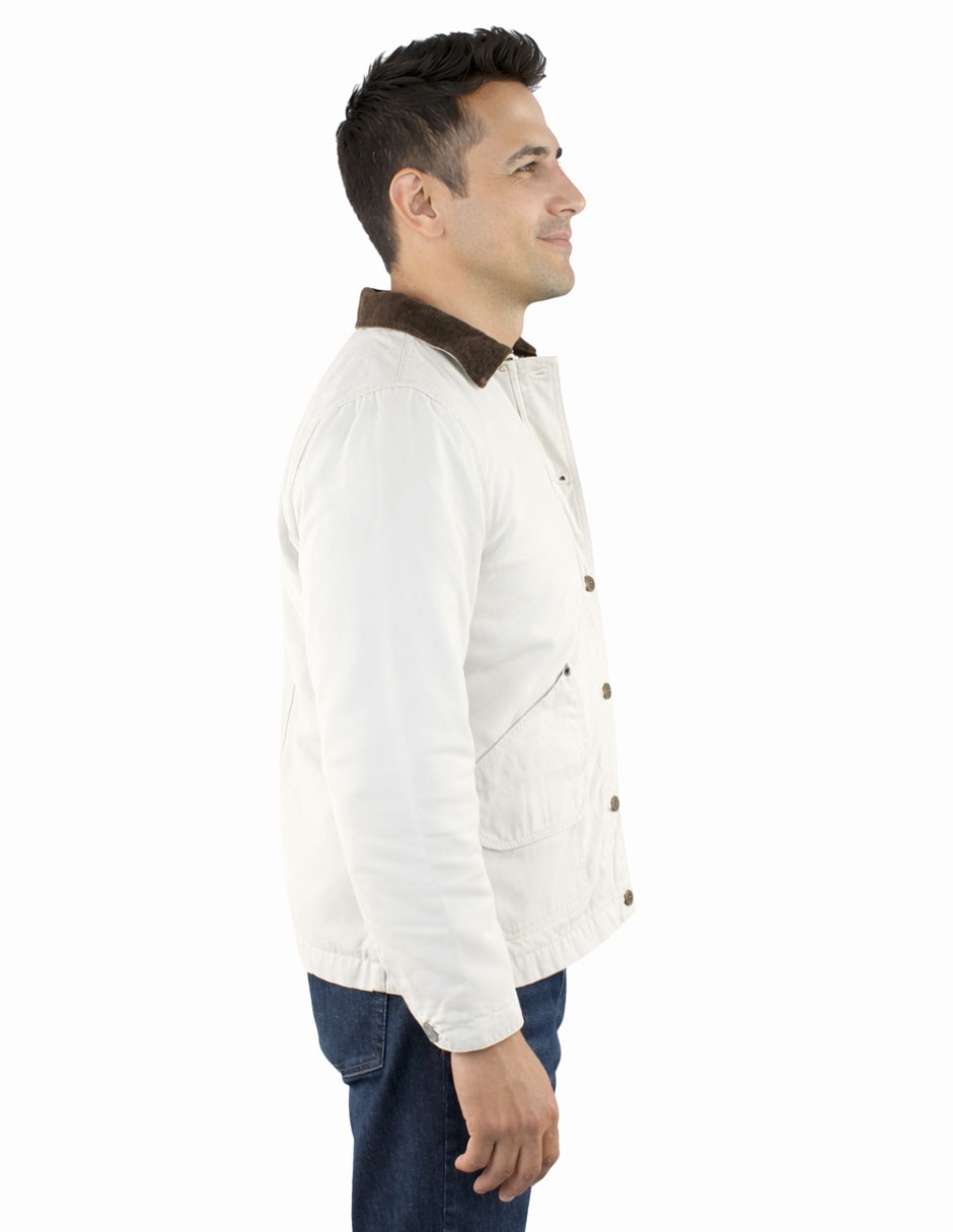 Chamarra casual de algodón con bolsillos para hombre 5