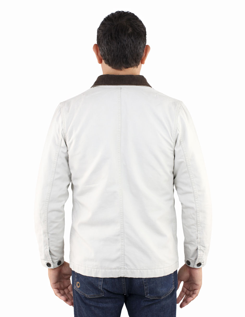 Chamarra casual de algodón con bolsillos para hombre 4