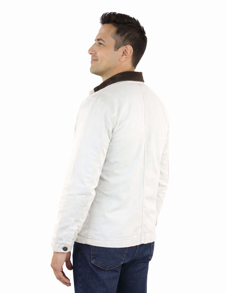Chamarra casual de algodón con bolsillos para hombre 2