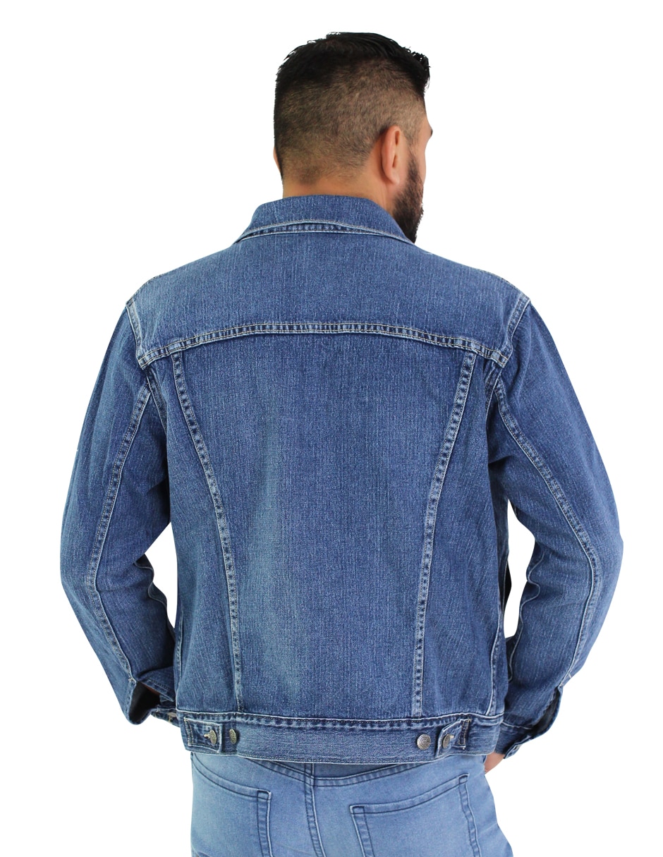 Chamarra denim de mezclilla con bolsillos para hombre 4