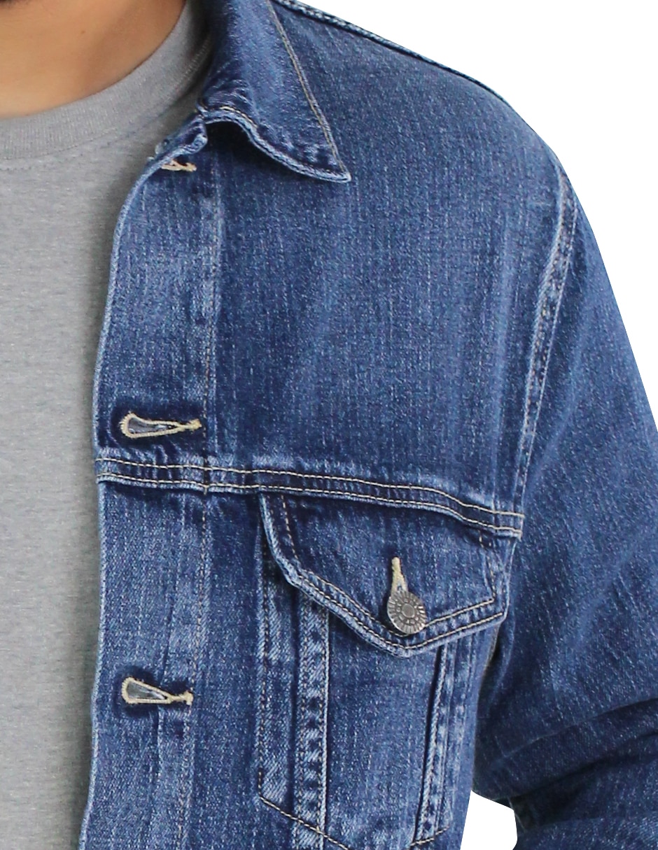 Chamarra denim de mezclilla con bolsillos para hombre 8