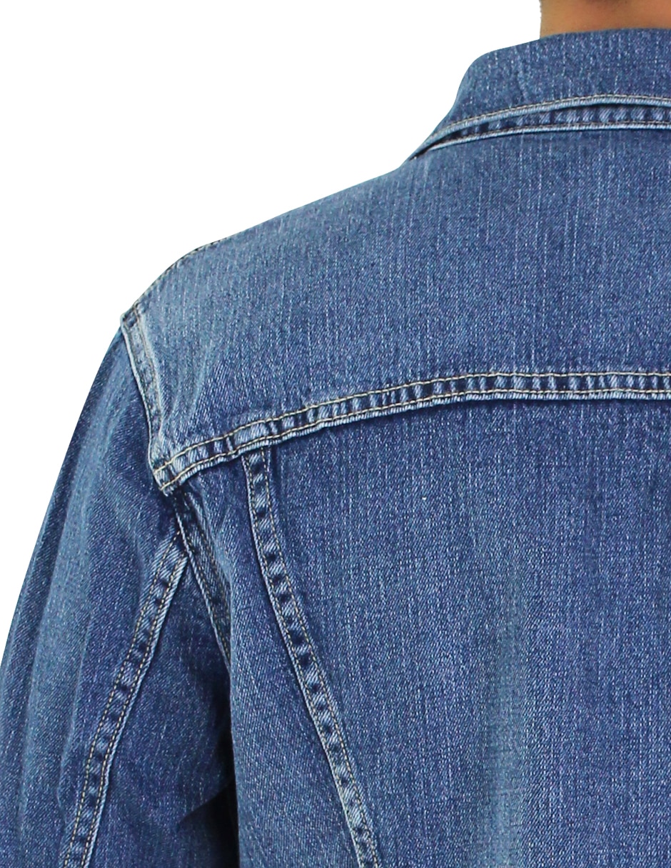 Chamarra denim de mezclilla con bolsillos para hombre 6