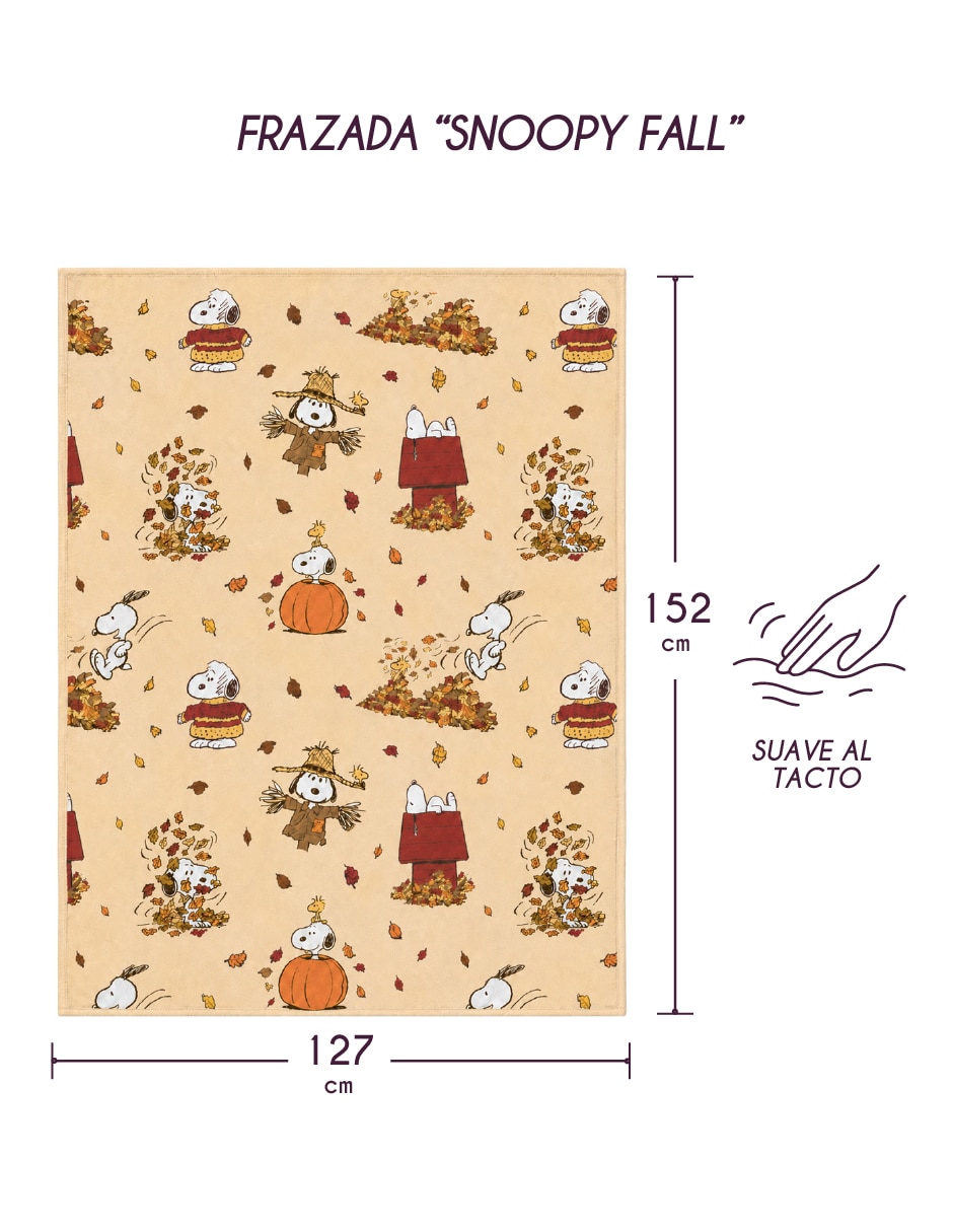 Frazada de tejido suave Snoopy Harvest Snoopy 5
