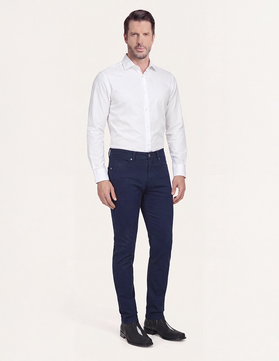 Jeans regular lavado obscuro para hombre 4