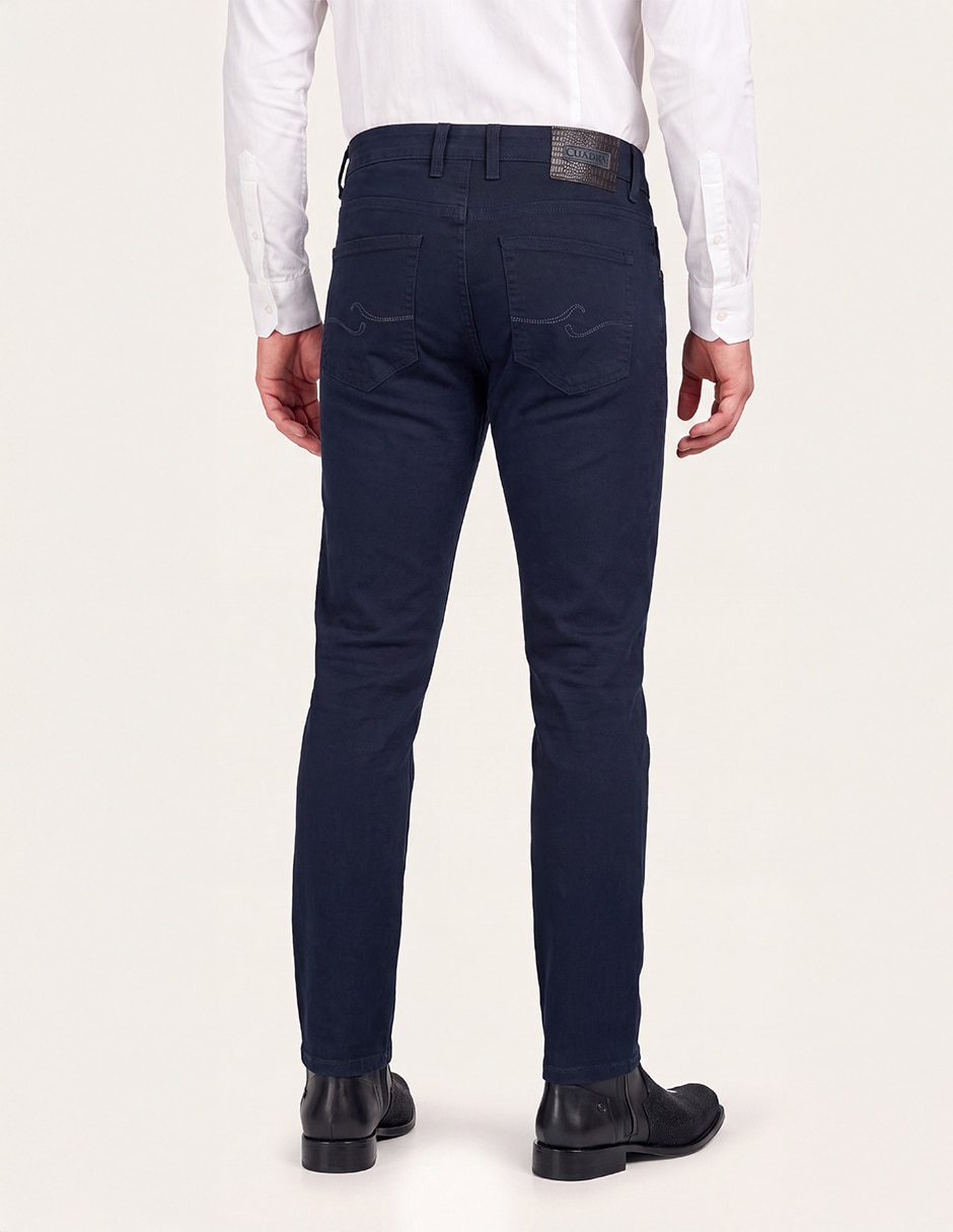 Jeans regular lavado obscuro para hombre 3