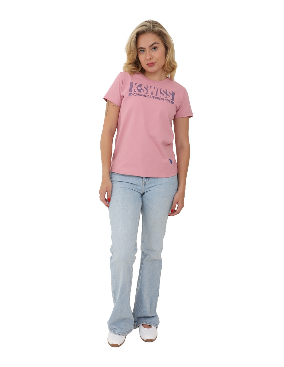 Playera manga corta wswb cuello redondo para mujer 5