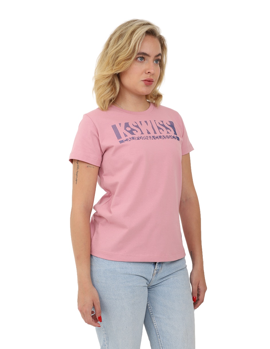 Playera manga corta wswb cuello redondo para mujer 3