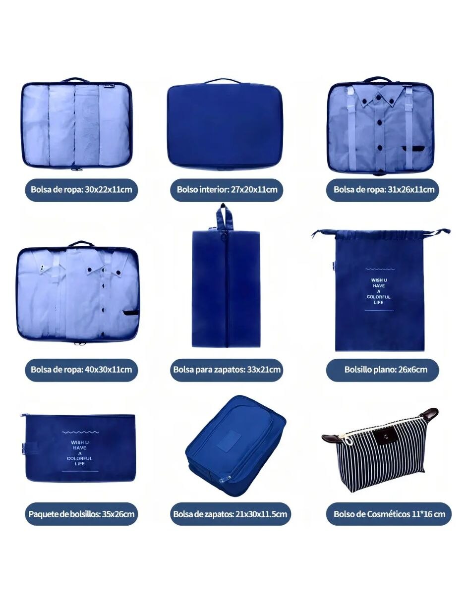Set bolsa organizadora viaje 6