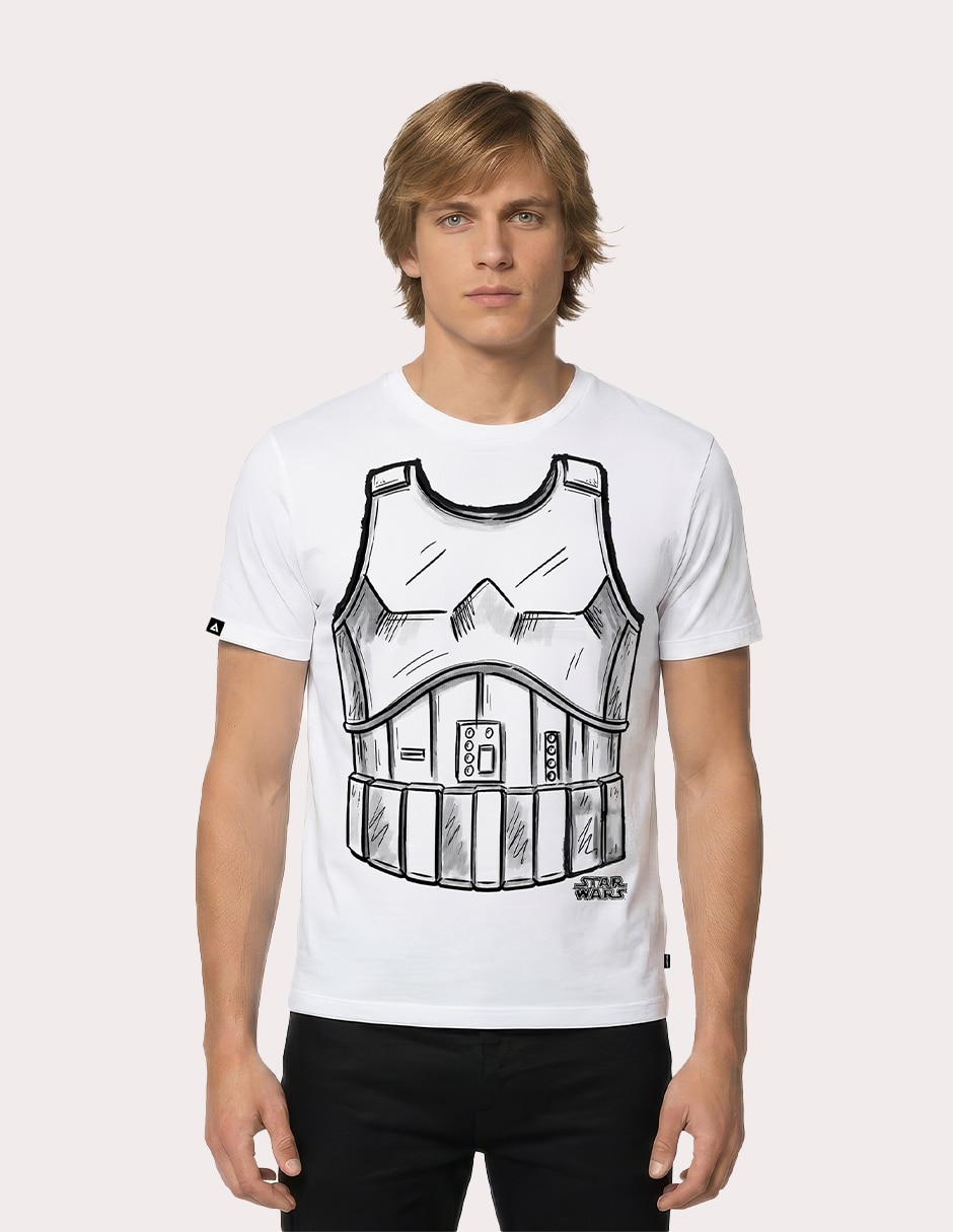 Playera star wars torso storm trooper cuello redondo para hombre