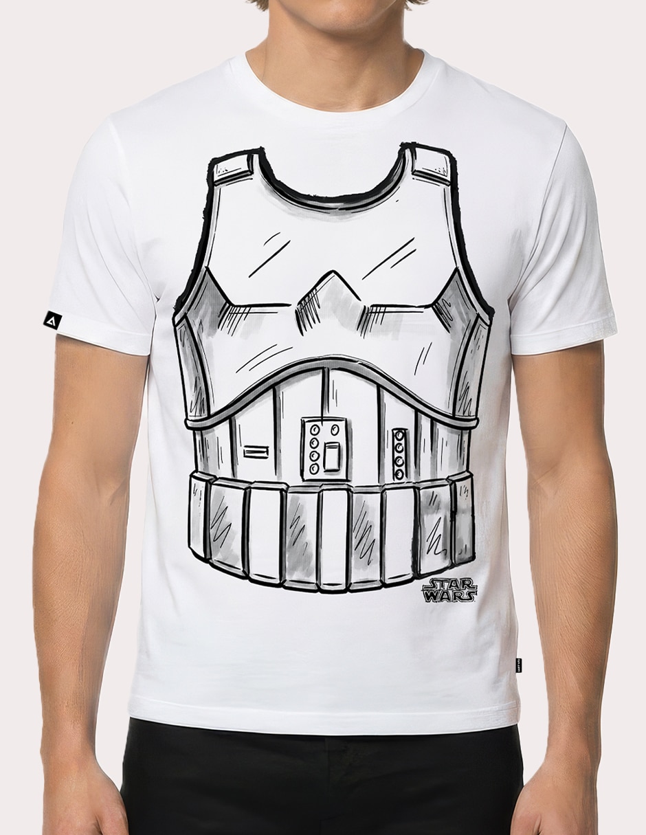 Playera star wars torso storm trooper cuello redondo para hombre 3