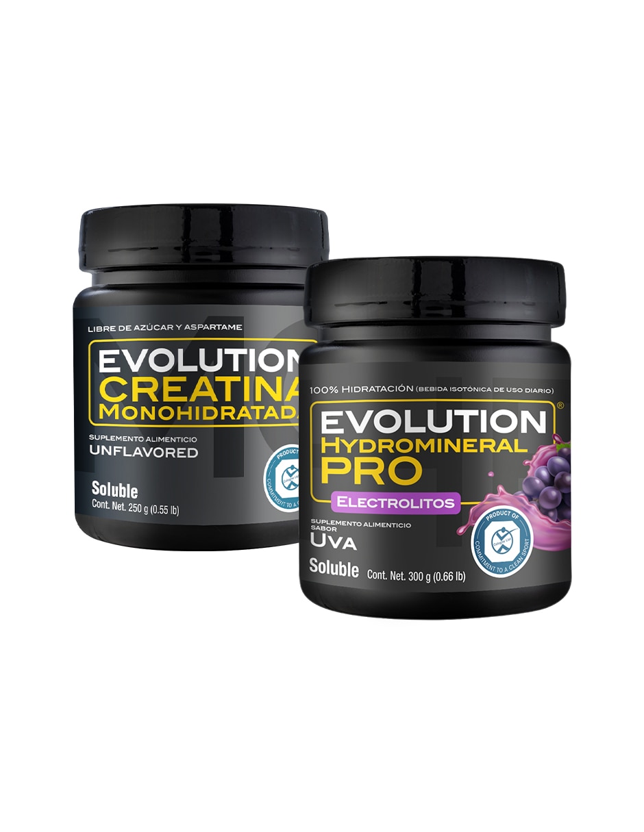 Combo Creatina 250 gr + electrolitos sabor uva 300 gr