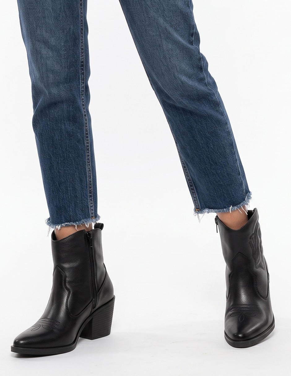 Bota cowboy al tobillo botines vaqueros para mujer 5