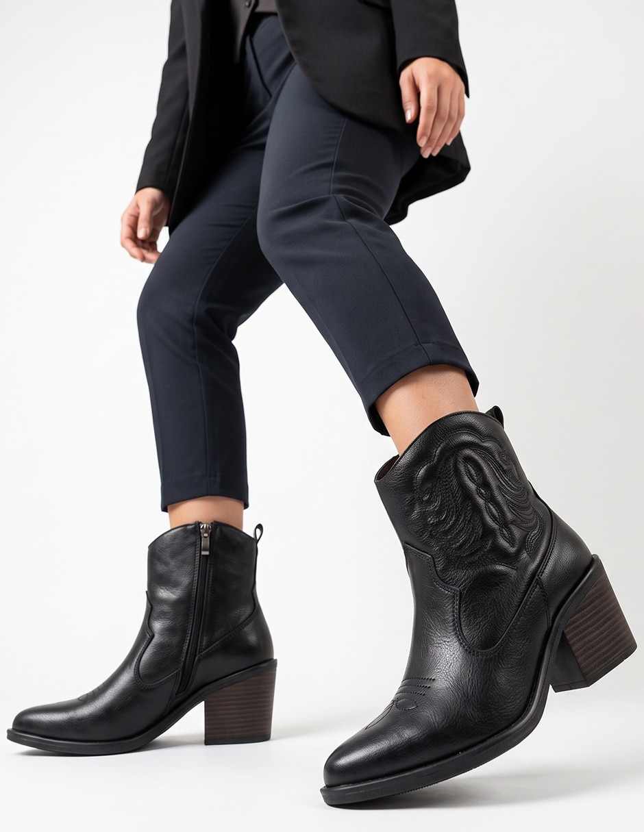 Bota cowboy al tobillo botines vaqueros para mujer 6