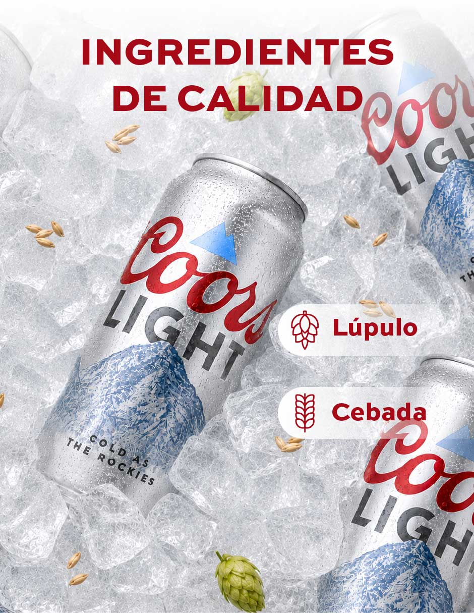 Cerveza clara Coors Light Lager Amargo 473 ml 6