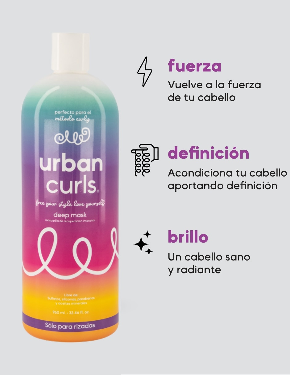 Mascarilla para cabello Deep Mask para hidratar Urban Curls 960 ml 5