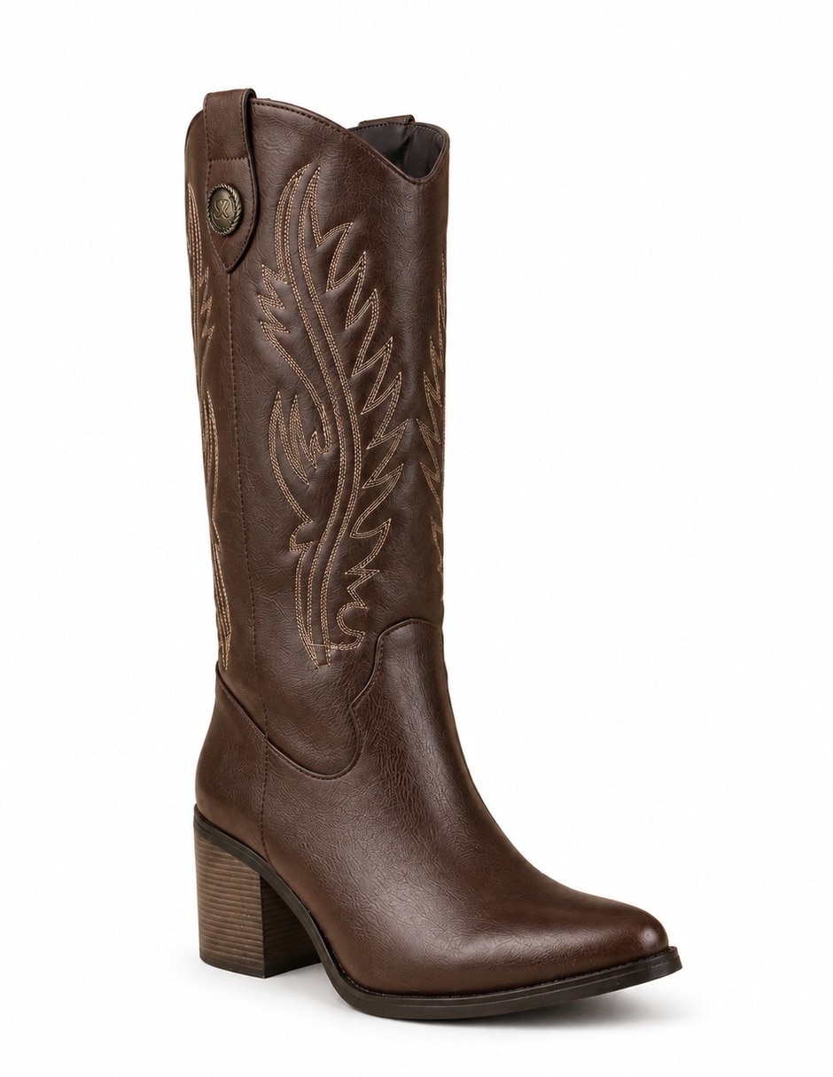 Bota cowboy media pierna para mujer 1